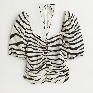 Zebra Key Hole Crop Top